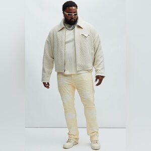 Fashion Nova Cream Quilted Sweater